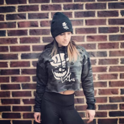 CROP HOODIE - Black Camo - Women's