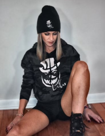 CROP HOODIE - Black Camo - Women's