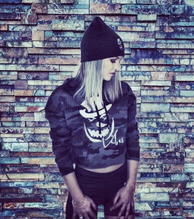 CROP HOODIE - Black Camo - Women's