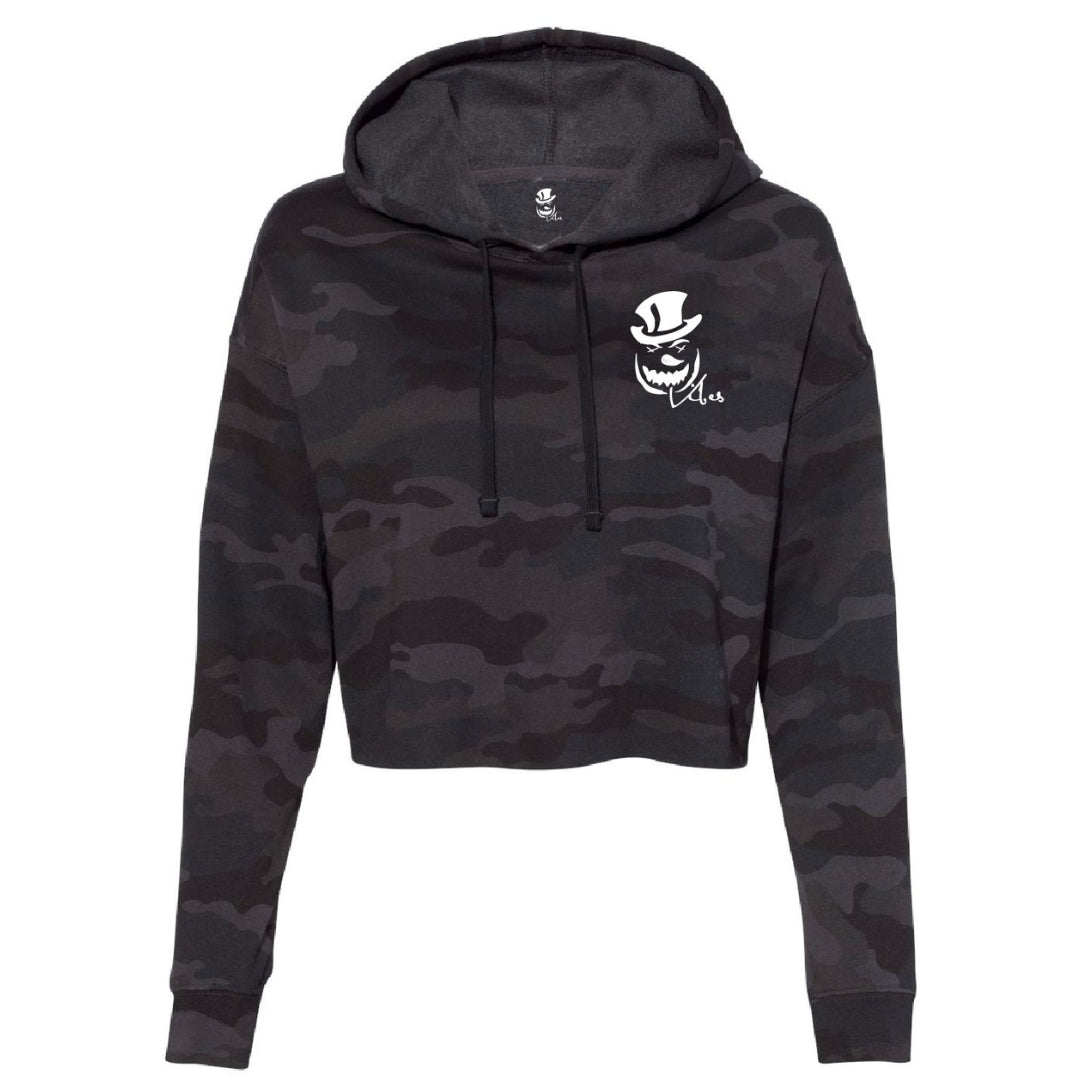 CROP HOODIE - Black Camo - Women's